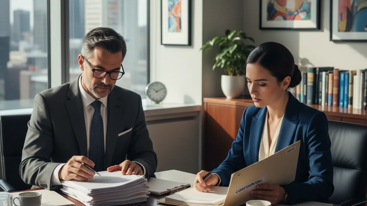 Schlichtungsgespräch zwischen Hausbesitzer und Handwerker bei der Handwerkskammer