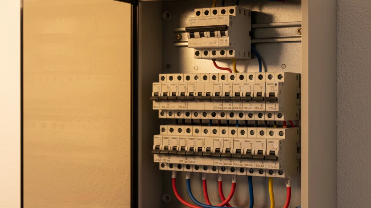 Moderner Sicherungskasten mit FI-Schaltern