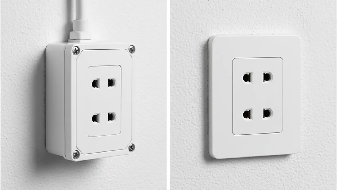 Aufputz- und Unterputz-Steckdose im Vergleich